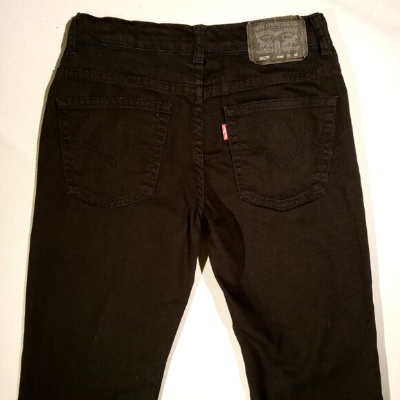 Levi's 502 Regular Taper Fit Jeans/Pants Boys 10 Black 25x25 Adj Waist GUC - Picture 8 of 11
